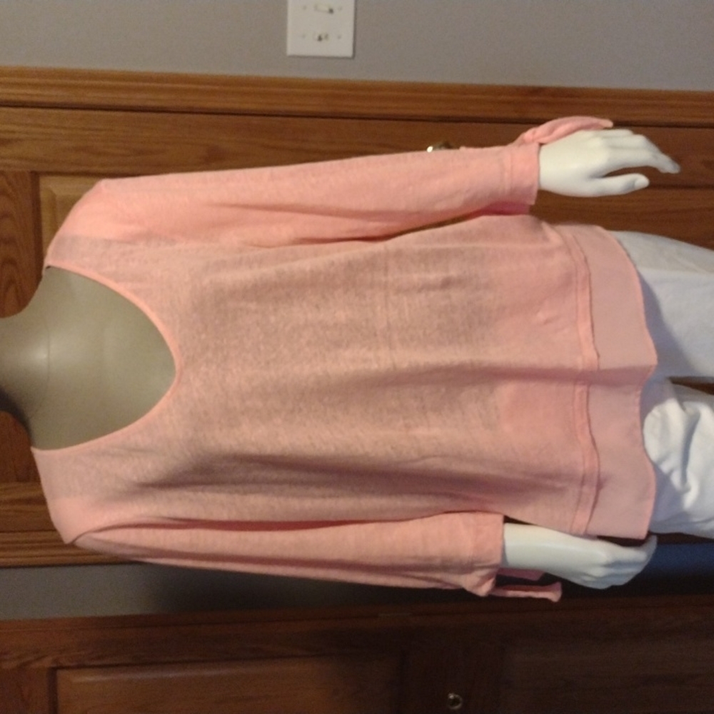 Sanctuary Sylvie Tie Sleeve Pink Large Tee NWT